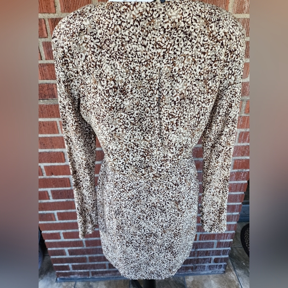 Zara Animal Print Wrap Dress Size M Brown/Cream (NWT) - Picture 6 of 16